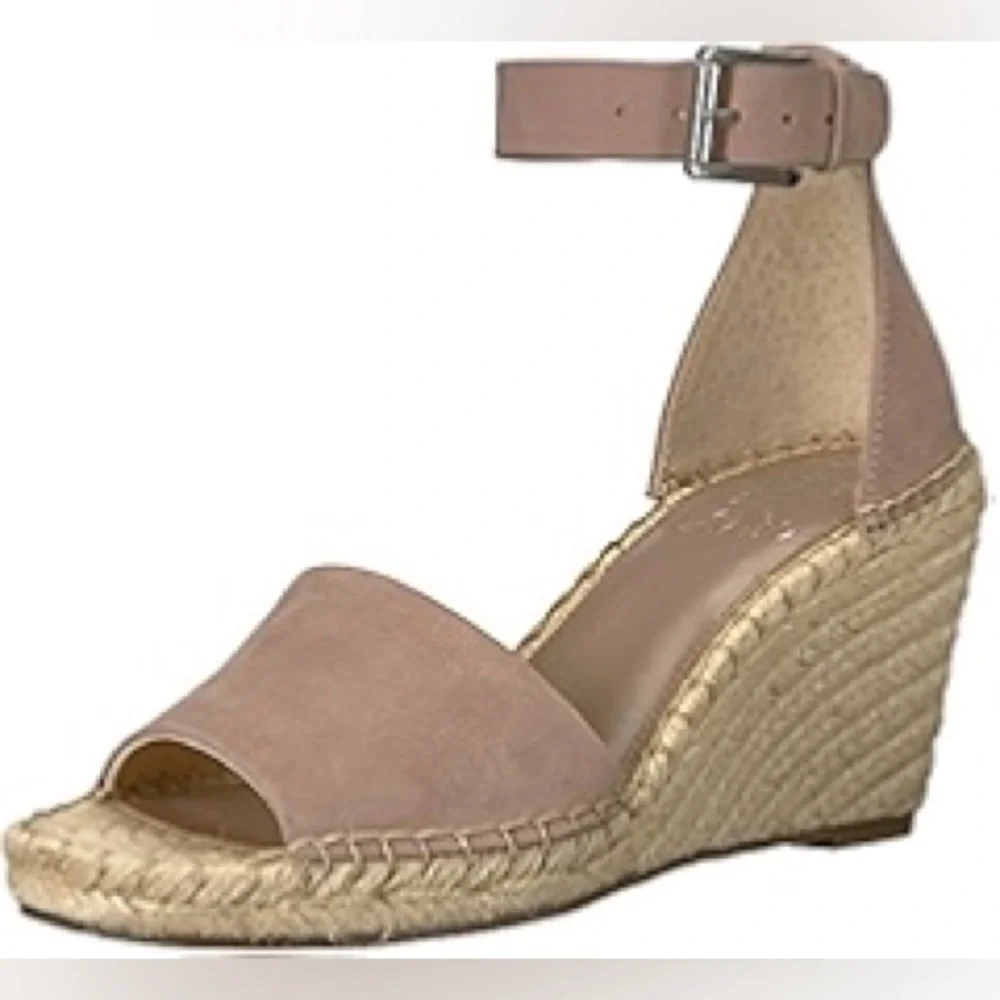 Vince Camuto Leera Espadrille Wedge Dusty Mink Sandal Size 7 NWOB